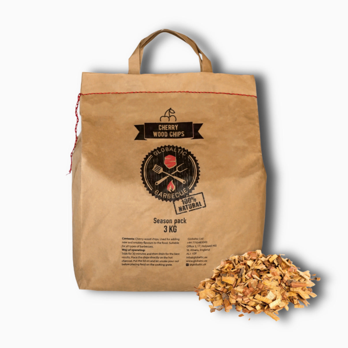 Wood smoking chips Cherry 3kg - Globaltic