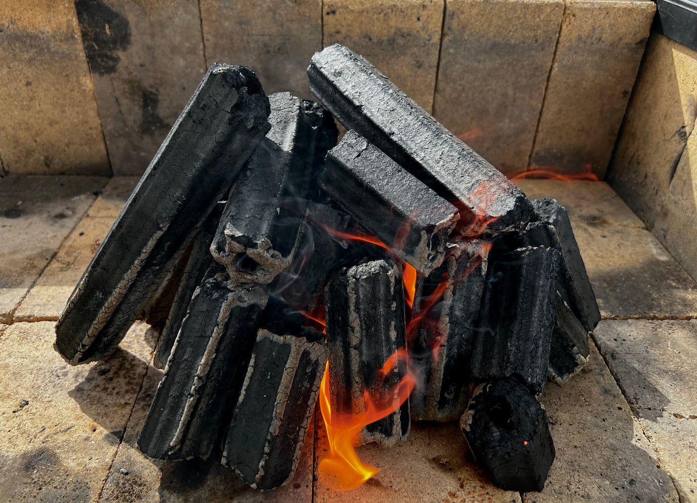 Briquettes Burning