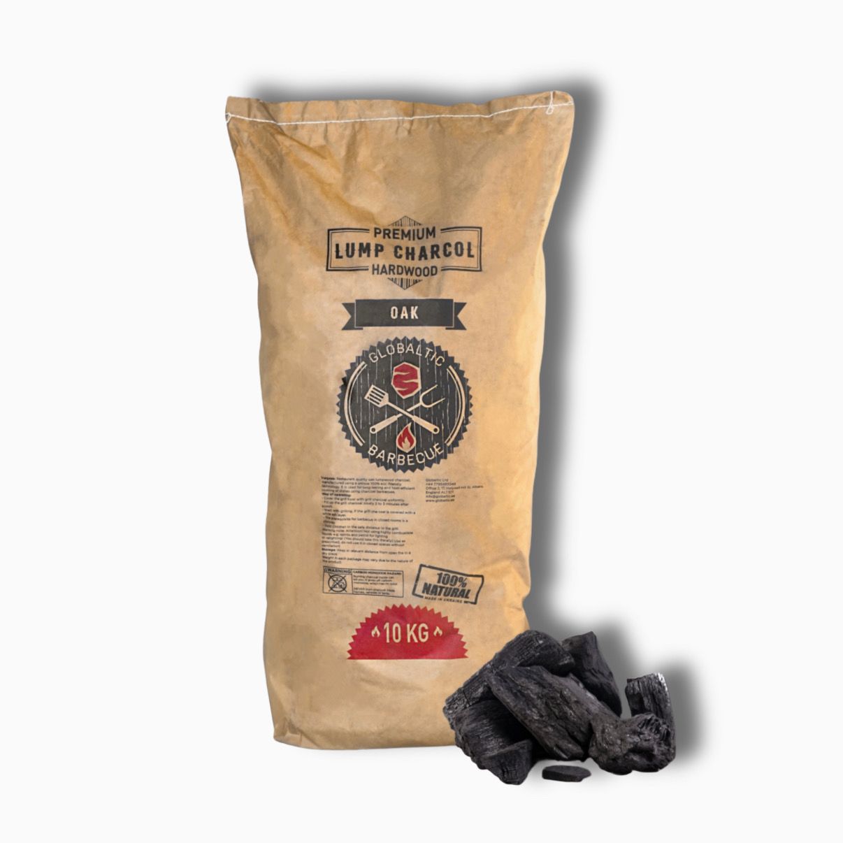 Oak Lumpwood Charcoal 10kg - Globaltic