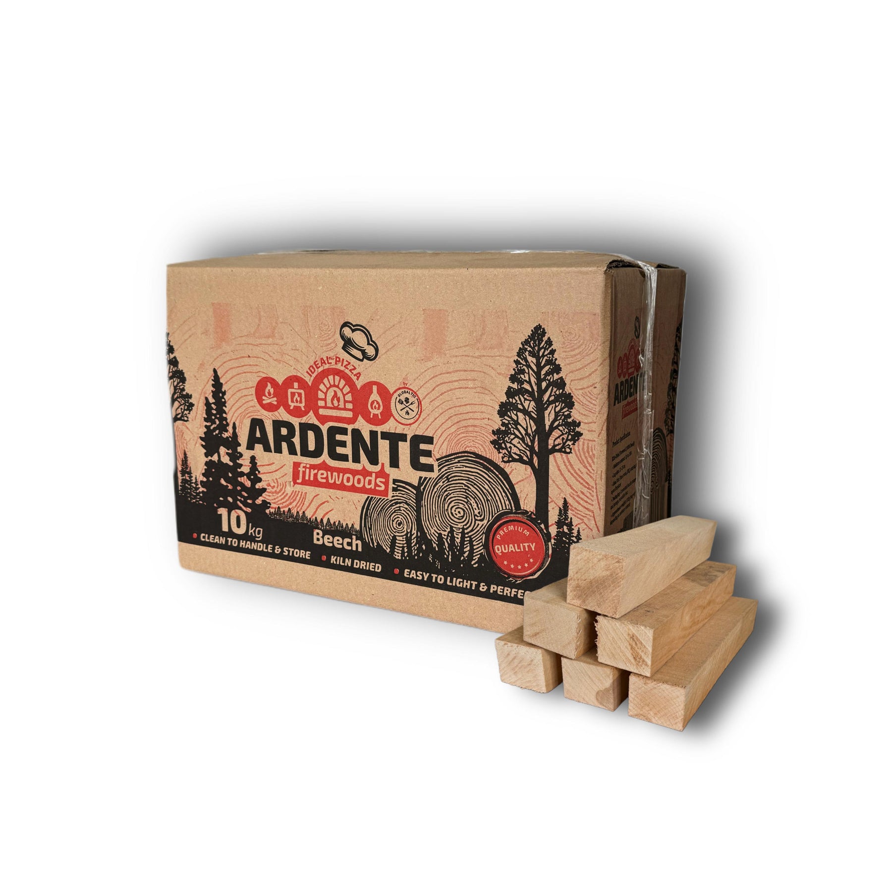 Premium Kiln-Dried Beech Pizza Oven Logs – 10kg Box
