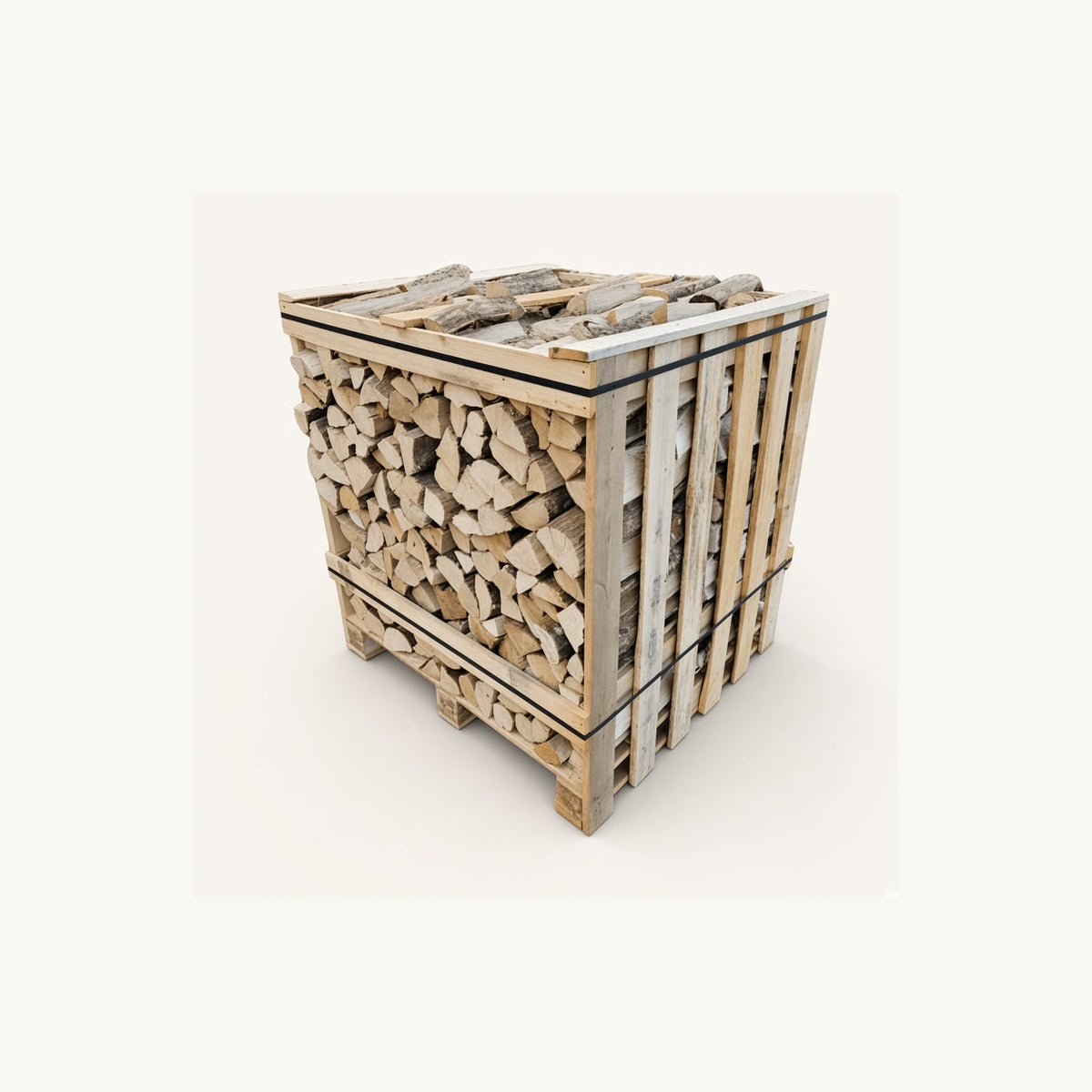 Large kiln-dried hornbeam crate on a pallet