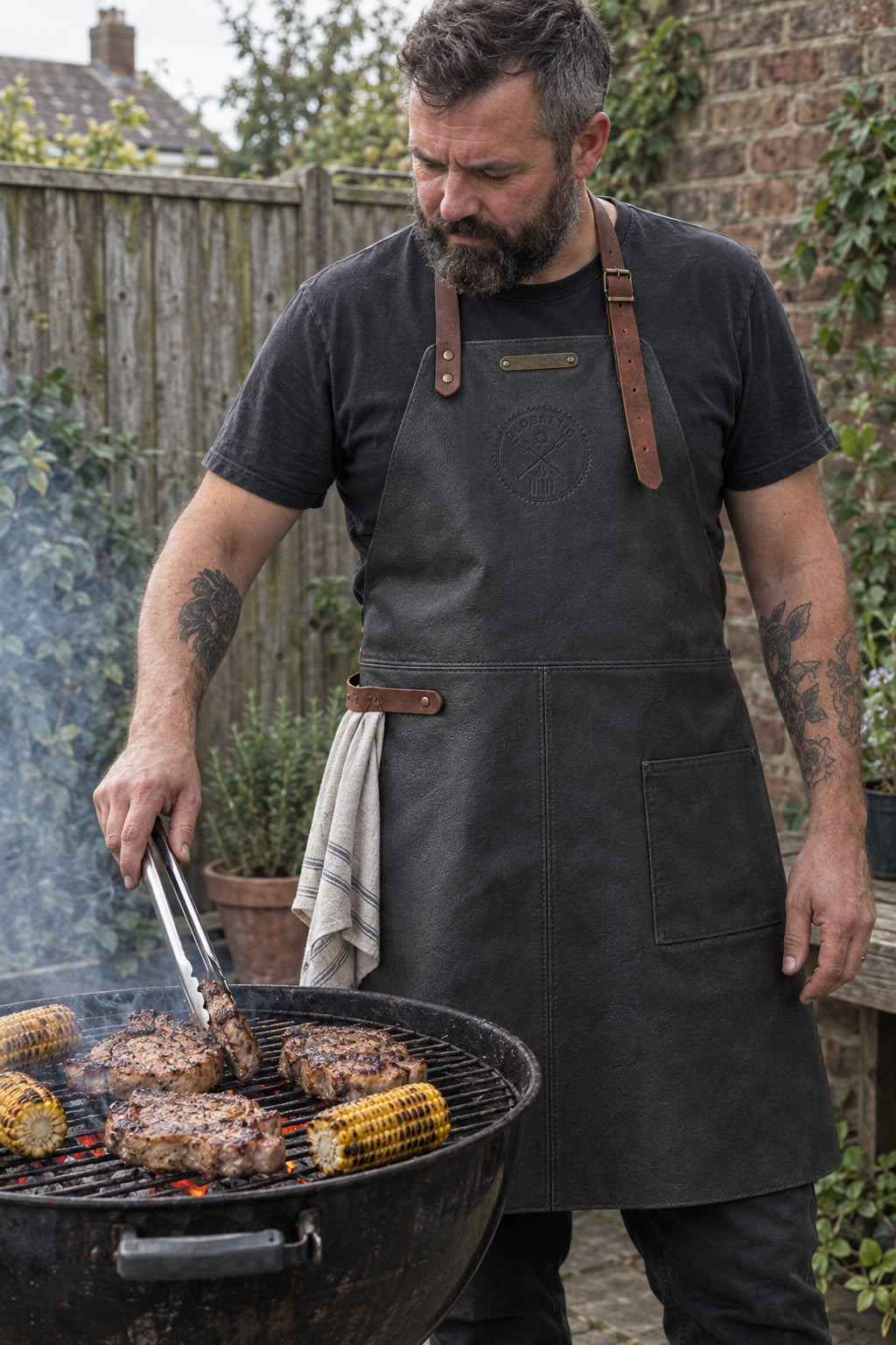 Deluxe Leather BBQ Apron
