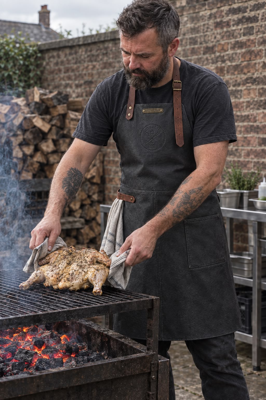 Deluxe Leather BBQ Apron