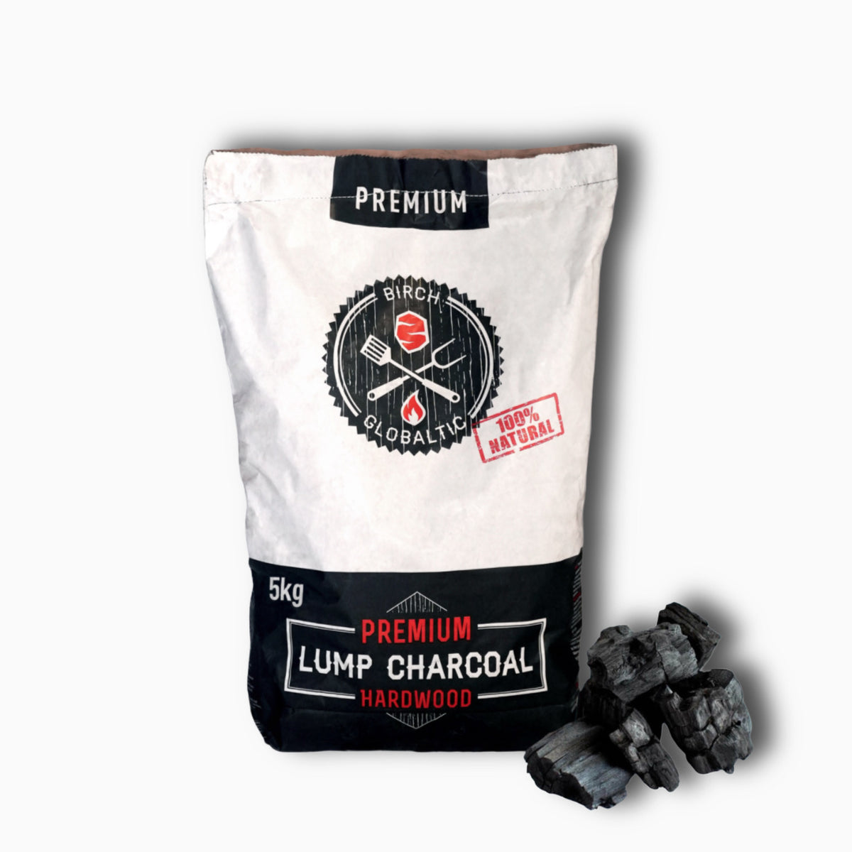 Birch Lumpwood Charcoal 5kg bag - Globaltic