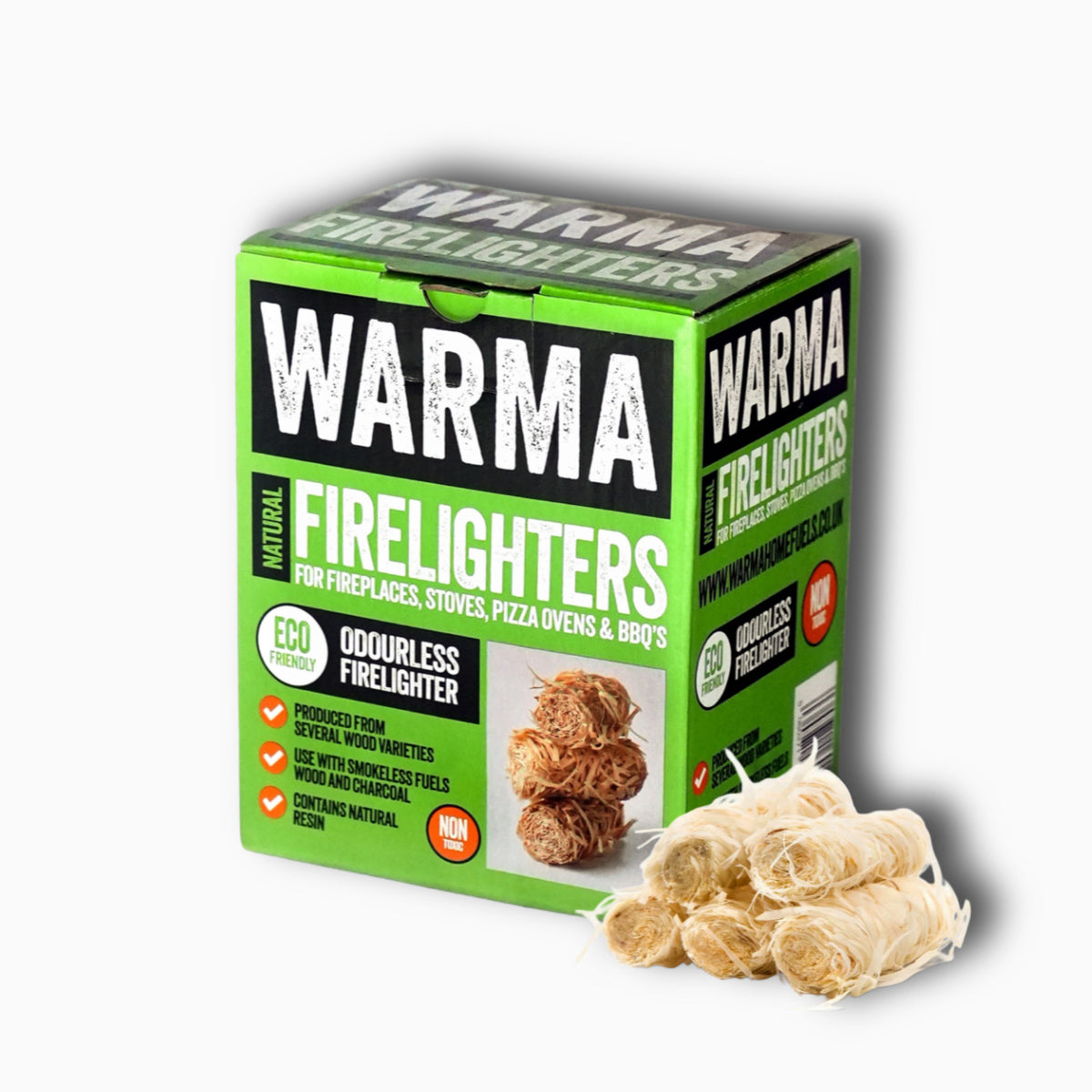 Wood Wool Eco Firelighters - 1 box - Globaltic