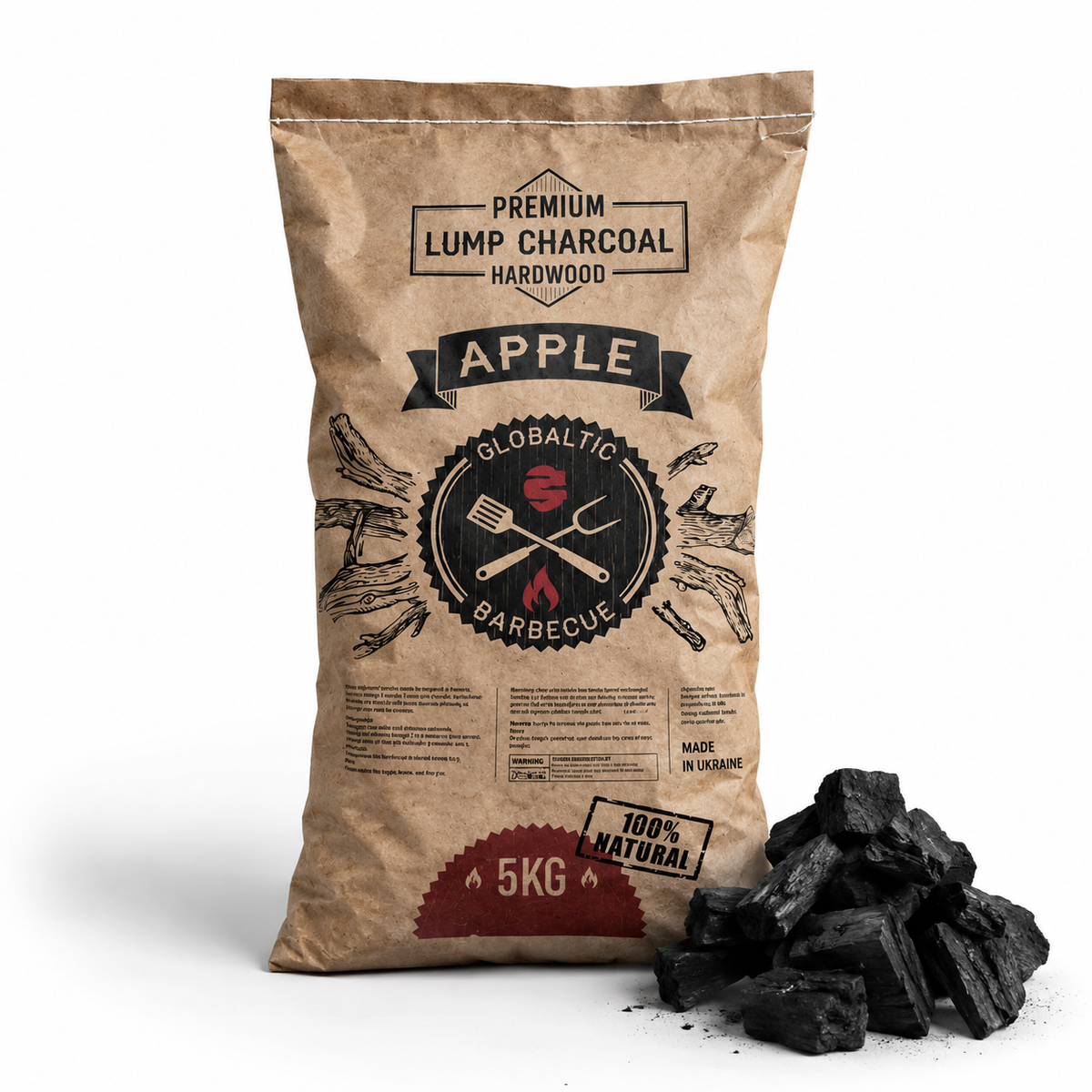 Apple Lumpwood charcoal 5kg