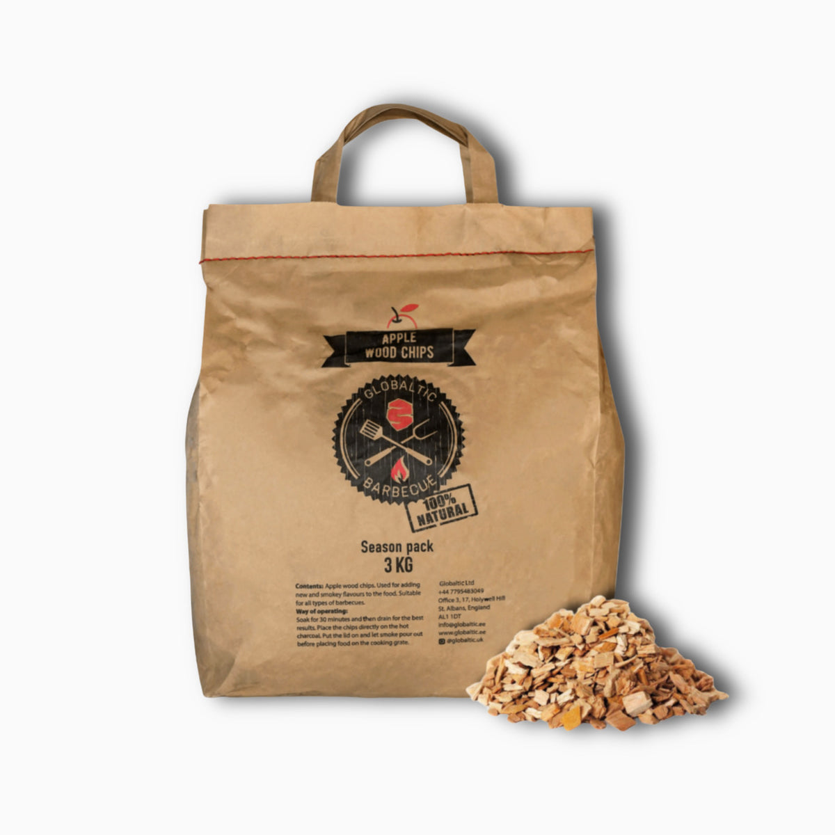Wood smoking chips Apple 3kg - Globaltic