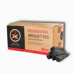 Natural compressed restaurant grade charcoal briquettes 10kg Box - Globaltic