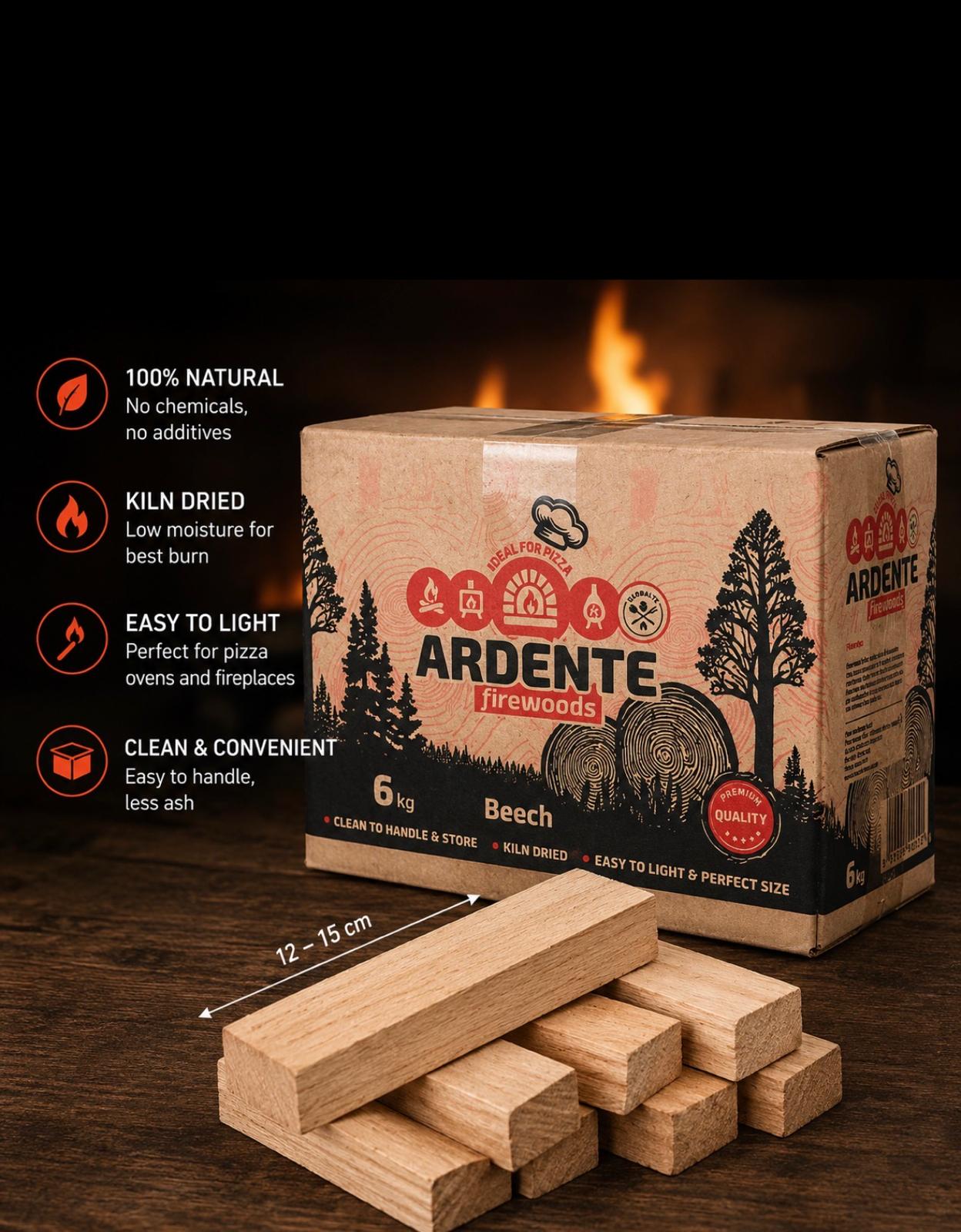 Ardente Beech Pizza Oven Wood Kindling – 6kg or 9kg