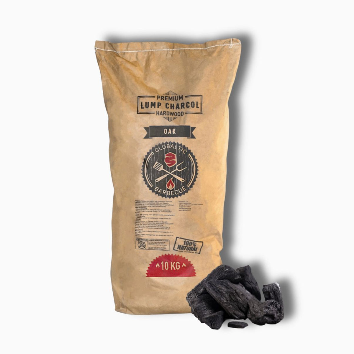 Oak Lumpwood Charcoal 10kg - Globaltic