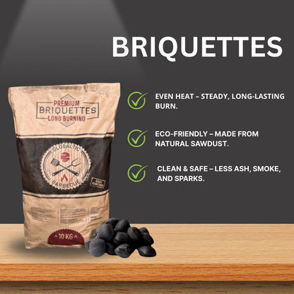 Birch Charcoal Briquettes 10kg - Globaltic