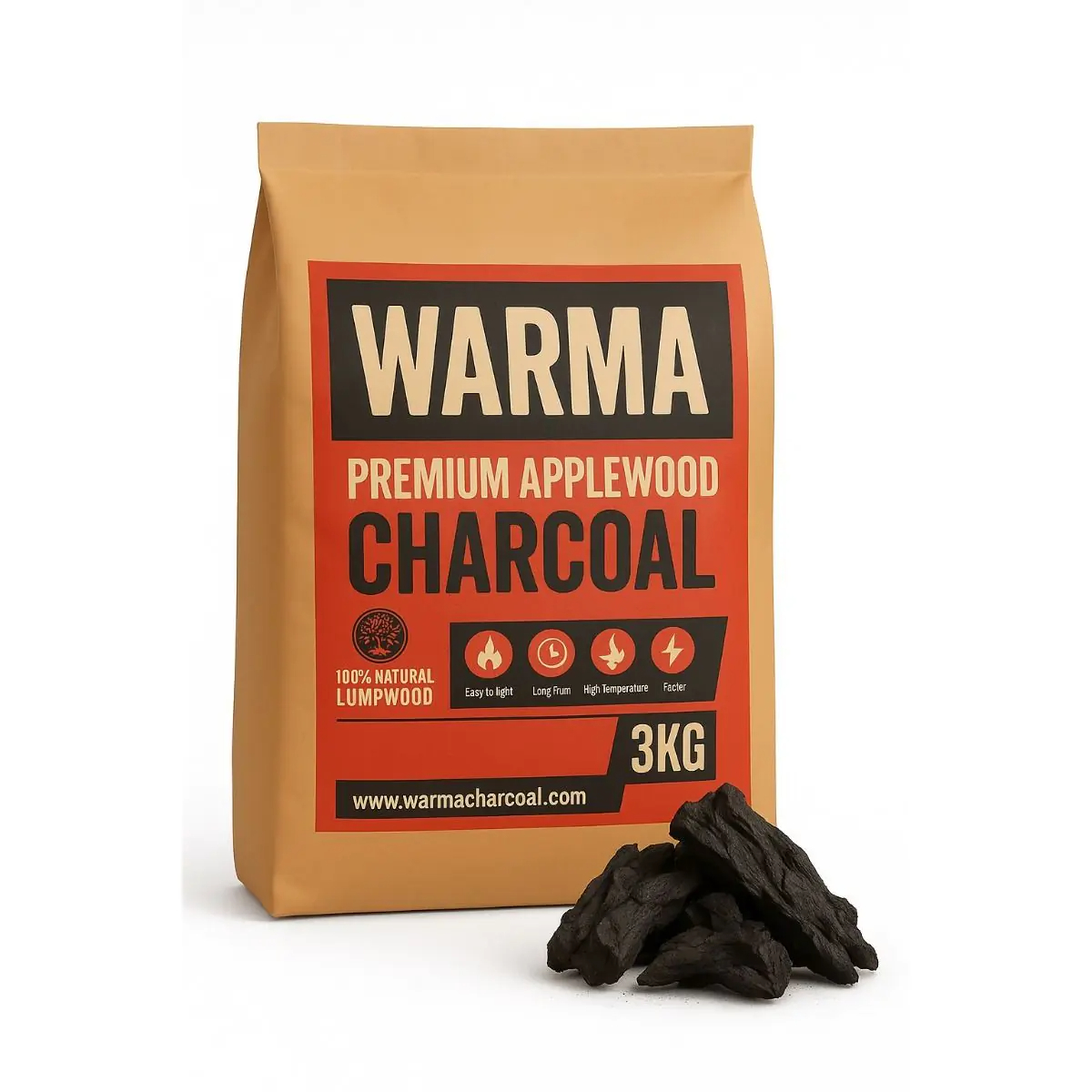 Warma Applewood Lumpwood Charcoal 3kg