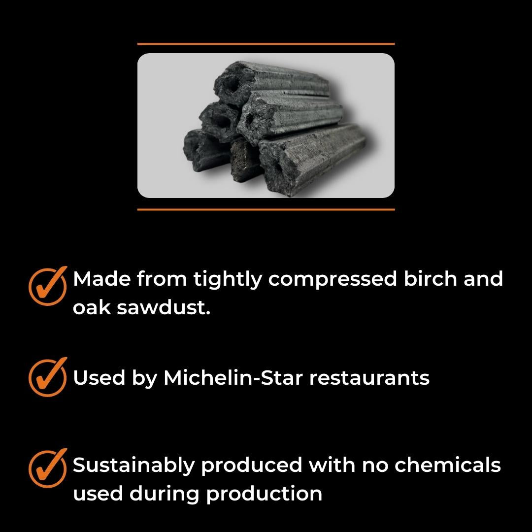 Natural compressed restaurant grade charcoal briquettes 10kg Box - Globaltic